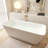 67"Square-Shaped Freestanding Soaking Bathtub Solid Surface Soaking Tubs