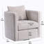 Fauteuil demi-tonneau pivotant en lin-630594695