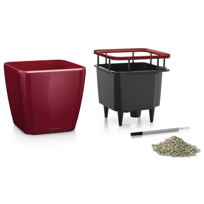 Quadro Premium Pot Planter, 40cm H x 43cm W x 43cm D, Scarlet Red