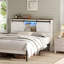 Naveena Queen Size Headboard with Charging Station and LED Light-470886431