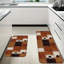 Ensemble de tapis de cuisine en cuir de vache brun et blanc, ensemble rustique 2 pièces pour cuisine et chalet