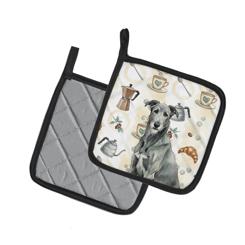 Paire de porte-casseroles gris gris Irish Wolfhound