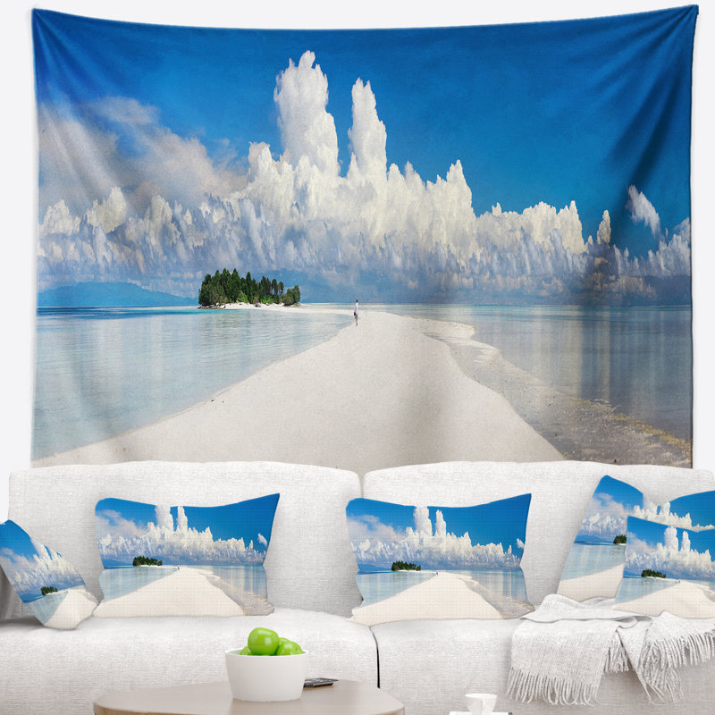 Paysage photographie tropical island panorama tapisserie, H 50 po x l 60 po