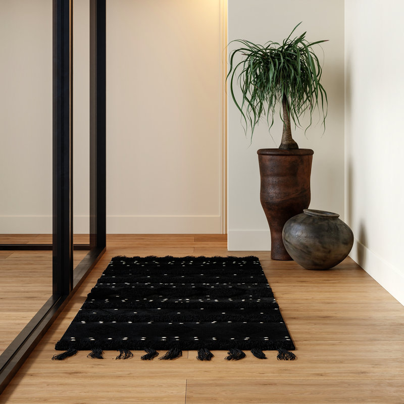 Tapis texturé en laine Kissena, Tapis de couloir 2 pi 6 po x 8 pi