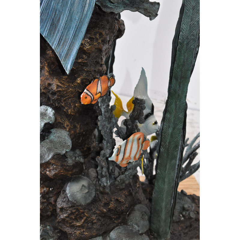 Mermaid With A Shell Bronze Fountain Statue Size: 24" X 60" X 70"H
