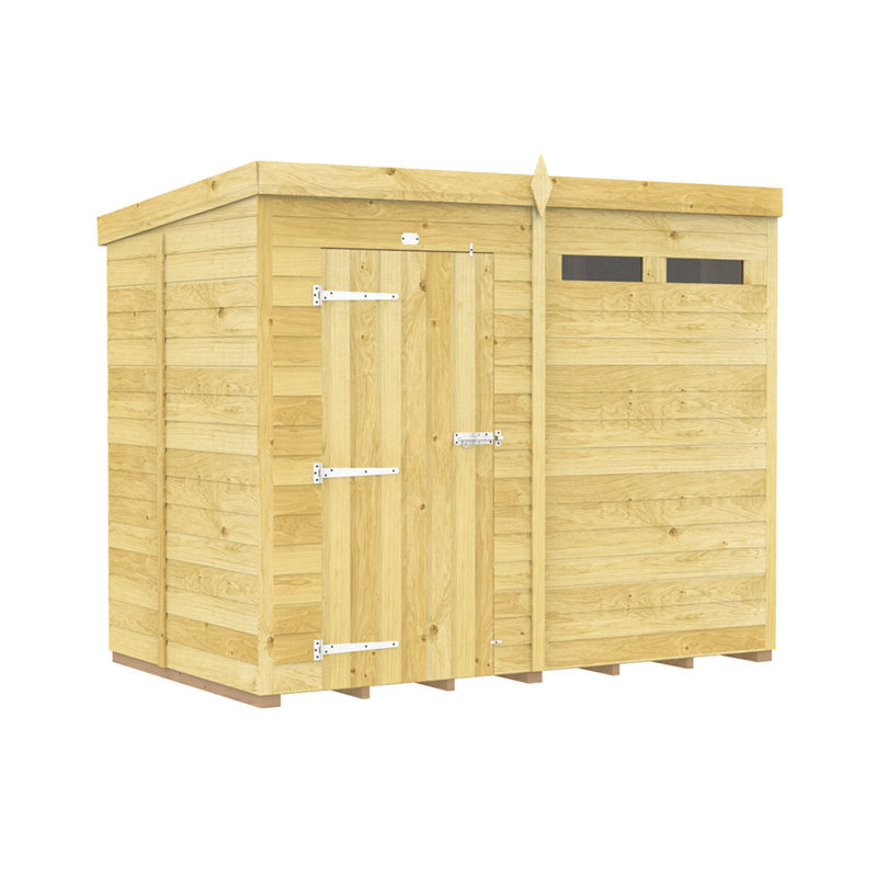 8ft x 5ft Pent Security Shed - Single Door
