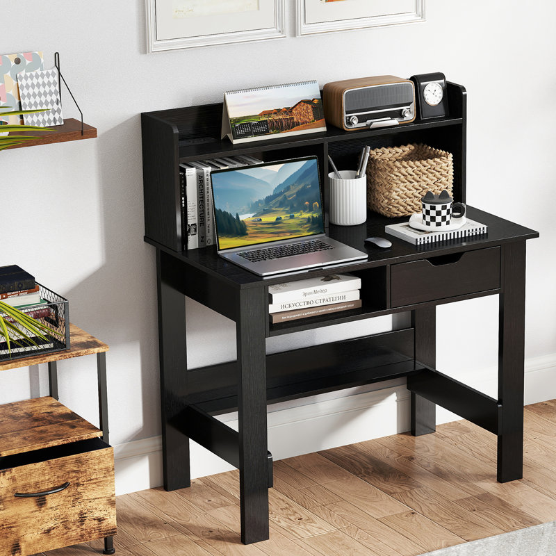  Computer Desk w/ Power Outlets & USB Ports & Type-C Hutch Open Shelf Drawer