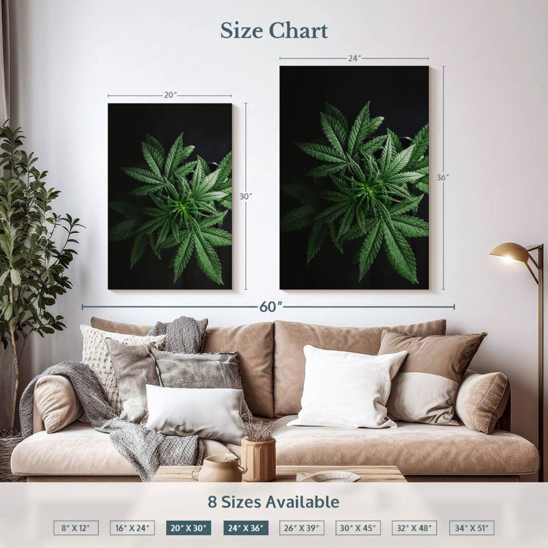 Cannabis Leaves, 36" H x 24" W