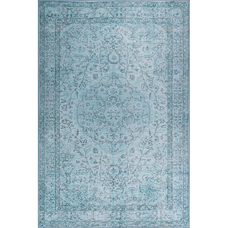 Premium Blue Area Rug, 2.5 x 5.0 Feet | 100% Polyester, 1850 g/m² | Soft 0.16 in Pile Height, Recycled Poly Cotton Underside | Ideal for Living Room, Bedroom, & Home Décor | Durable & Easy to Maintain