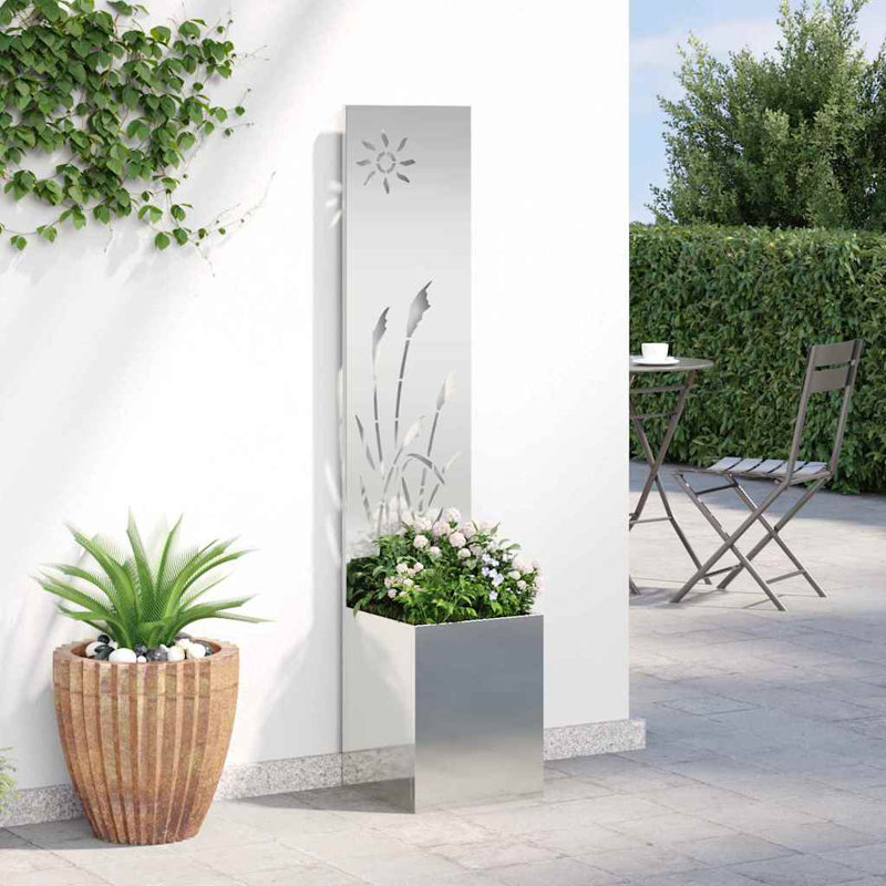 Planter Box, Silver, 140cm H x 32cm W x 32cm D