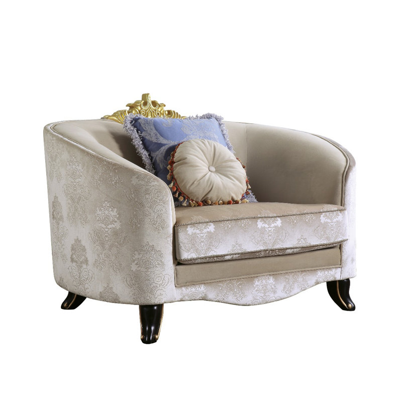 Lawerence 51" Wide Barrel Chair in Cream