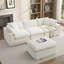 Canapé modulaire moderne en chenille avec repose-pieds mobile, aucun assemblage requis-915066270-915066272-965996336