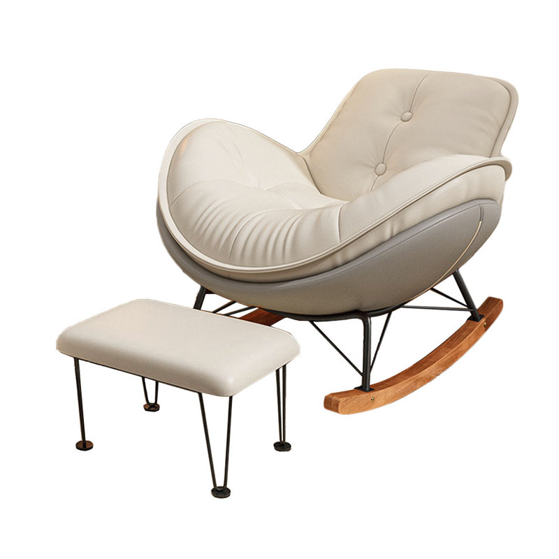 Chaise berçante large en forme d'arc, Gris