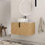 Ensemble de meuble-lavabo simple 30 po avec plateau en pierre et lavabo vasque en céramique Caldicot-589642922-596164146