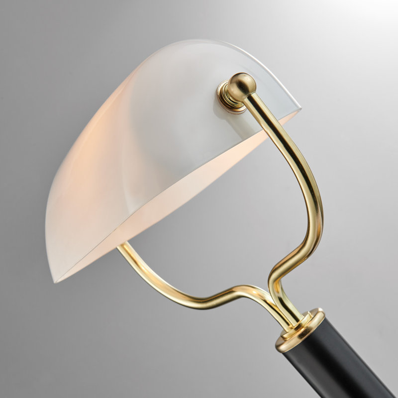 Metal USB Bankers Lamp, Black/Gold