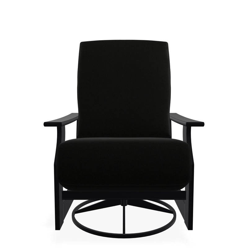 Chaise berçante pivotante en polymère St. Catherine, Noir, Noir 5D Sunbrella®