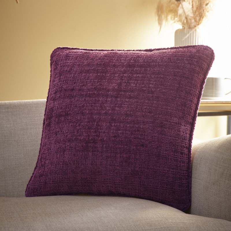 Alba Square Throw Cushion Cover, Wine