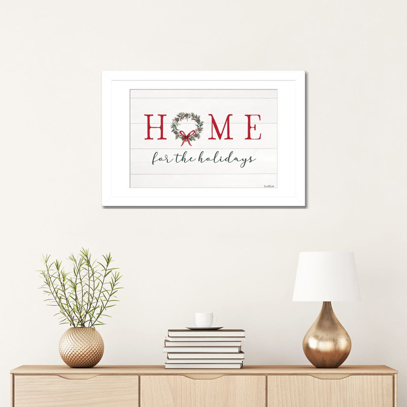 Maison pour les vacances - reproduction d'art mural - papier d'art encadré, H 16 po x l 24 po, Blanc