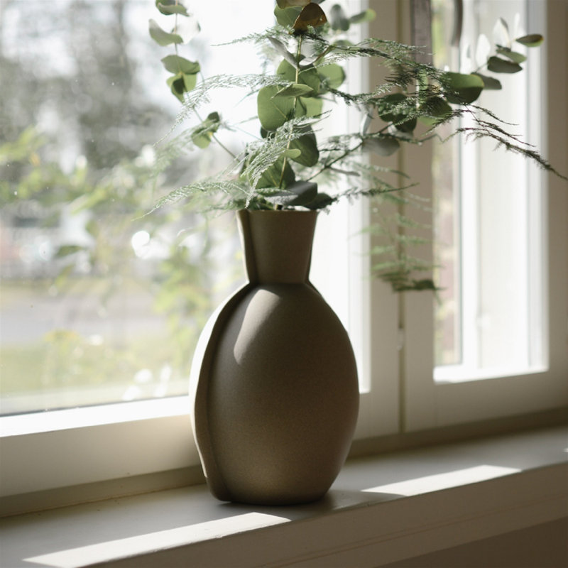 Earthenware Table Vase, Taupe