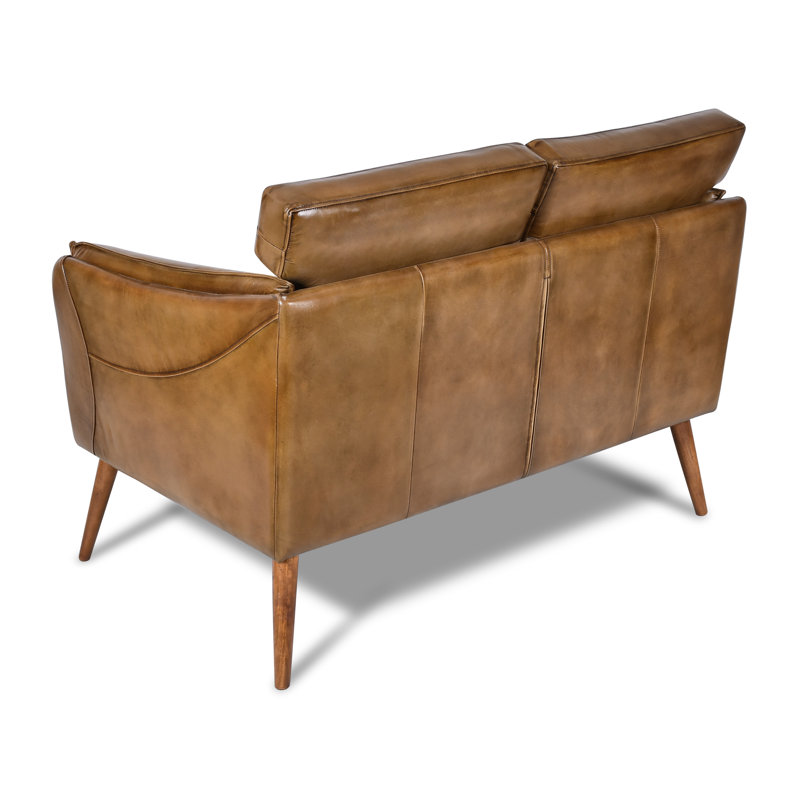 2 Seater Genuine Leather Sofa, Brown