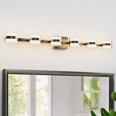 Luminaire de salle de bain à intensité variable en fer chromé à DEL à intensité variable de 6,5 po / 3 000 K / 4 000 K / 5 000 K Kinston