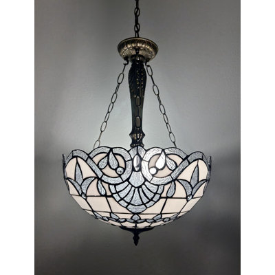 Spurling Tiffany Pendant Lights Ceiling Light Blue Stained Glass Baroque Style LED Bulbs Included 16" W*16"D*60" H