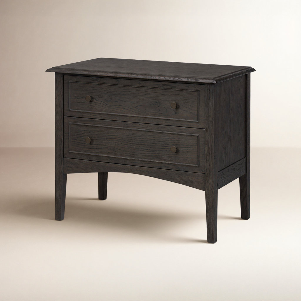 Kipp Oak Nightstand, Black
