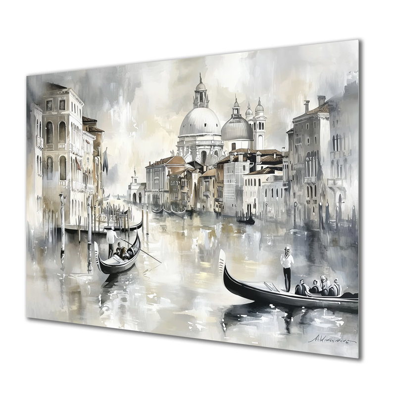 Minimal Venice Grand Canal I - Cityscapes Metal Wall Art Decor, Venice Metal Print, 34" H x 44" W