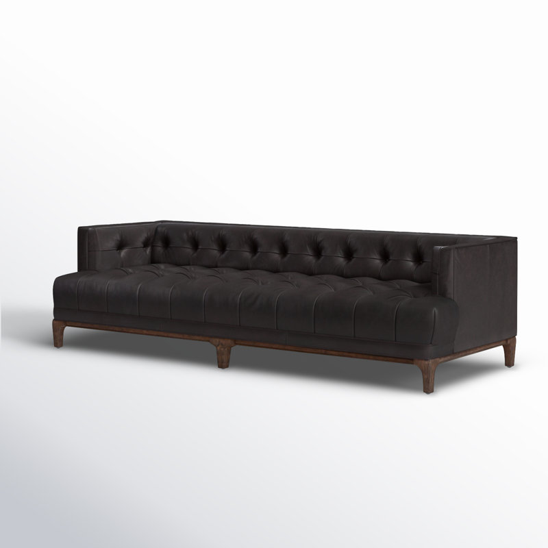 Dylan Sofa, Brown, Rider Black Genuine Leather