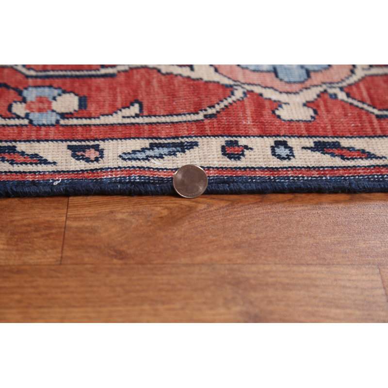 Tapis floral en laine turque Floral Heriz Serapi noué à la main 10 x 13