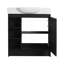 Meuble-lavabo autoportant de 30 po avec lavabo en céramique blanche et porte à fermeture en douceur, chêne foncé, contreplaqué, emballage KD-645861100