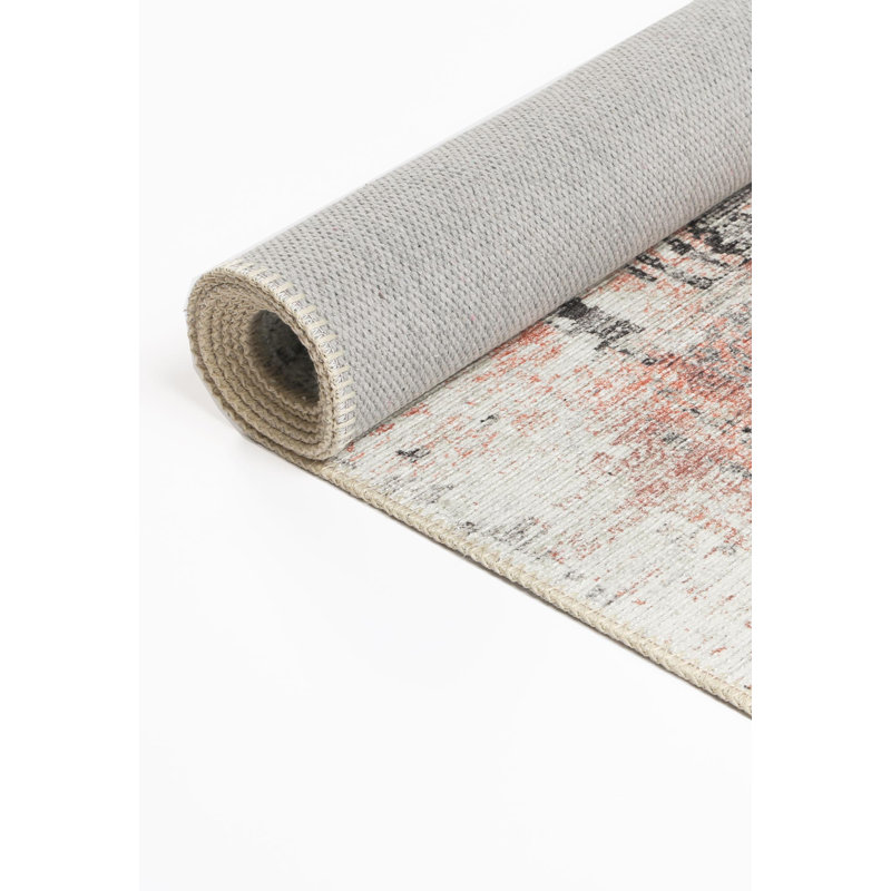 Tapis abstrait rosé Elizabethrose, Rectangle 8 pi 8 po x 12 pi