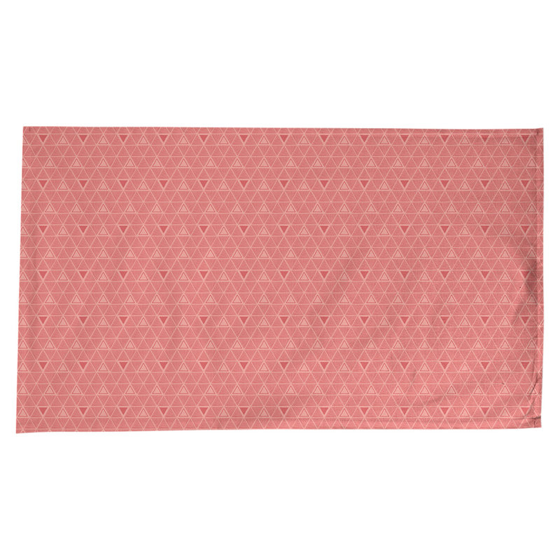 Nappe géométrique en coton - Triangles dessinés à la main, collection Jordao, lavable à la machine, Rouge pâle
