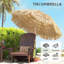 Parasol portatif de style Tiki et accessoires avec parasol de plage en polyester et sable