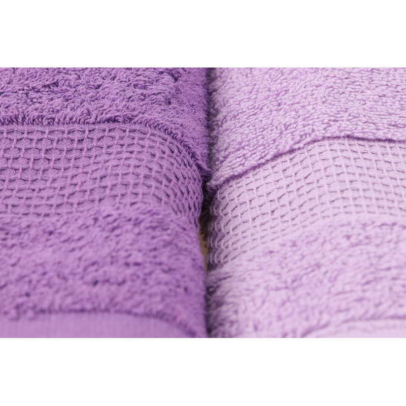 Ensemble de 4 serviettes à main de même taille, Lilas clair / lilas / mauve / mauve foncé