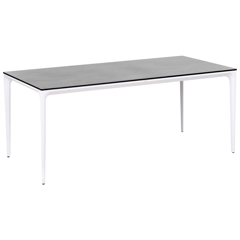 Garden Dining Table SOVARETO 180 cm 90 cm Marble Effect  Marble, Grey, White