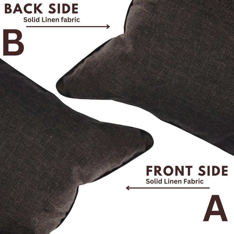 Housse de coussin fabriquée à la main Fab Divine - décoration intérieure moderne, brun foncé, H 24 po x l 24 po