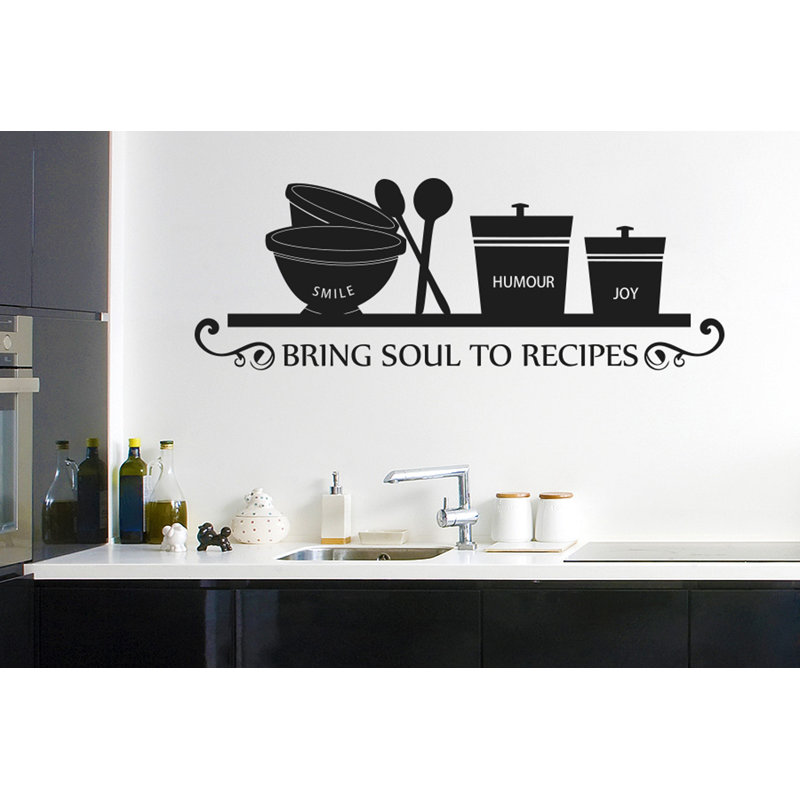 Food & Beverage Wall Decal, Black, Large