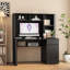 Pelo Computer Desk with Hutch, Bookshelf & Charging Ports