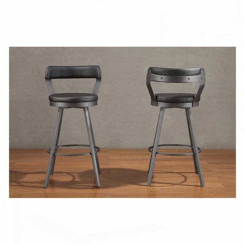 Ensemble de chaises à base en métal, Gris foncé
