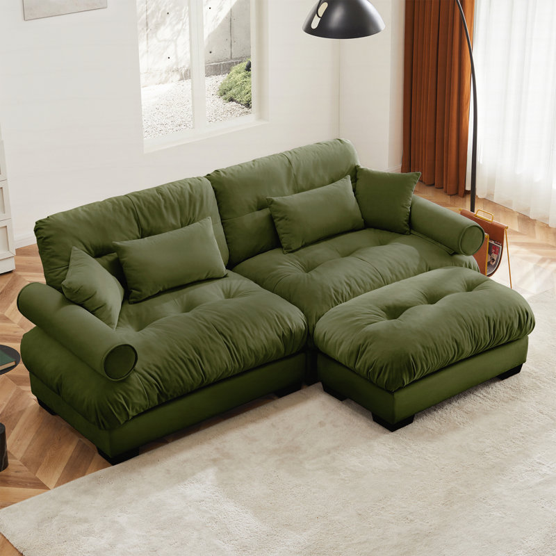 Super Comfort Oversized Modular Sectional Sofa Couch With Movable Ottoman,Corner Sectional With Bolstered Armrests, Deep Seat Cloud Couch, Convertible L Shaped Couch