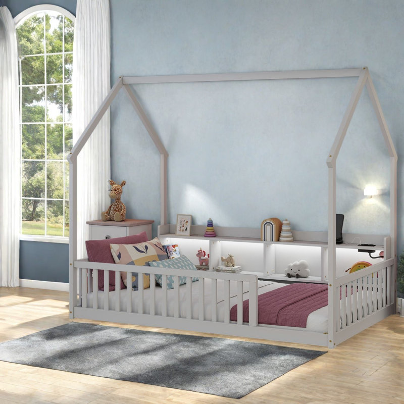 Chambre d'enfant avec rangement, chambre d'enfant simple en bois de pin moderne
