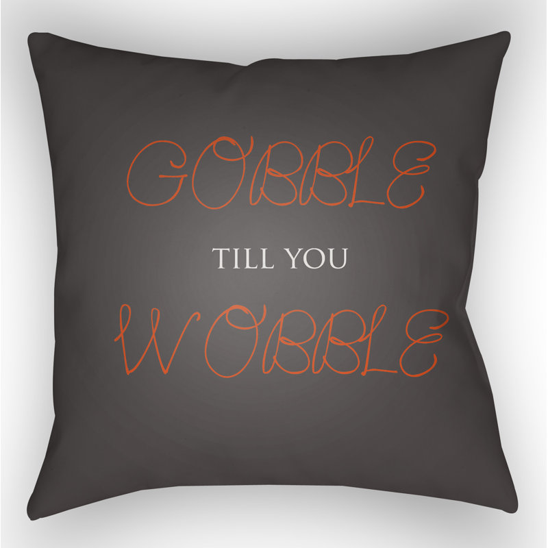Reversible Throw Pillow, 18" H x 18" W x 4" D, White/Orange