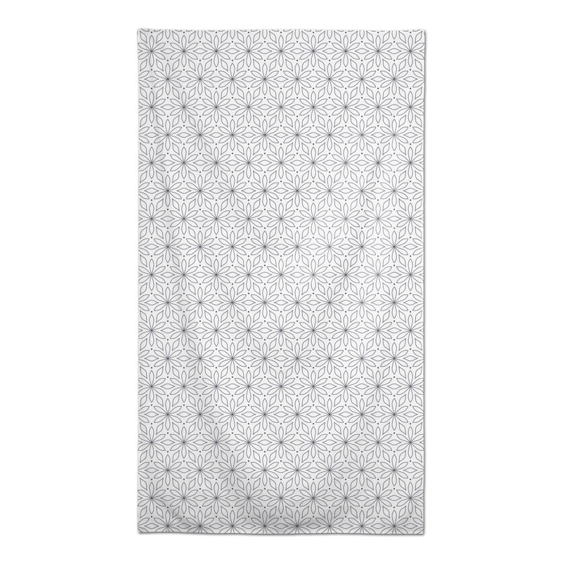 Nappe carrée en polyester à motif géométrique, Gris foncé, L 102 po x l 58 po