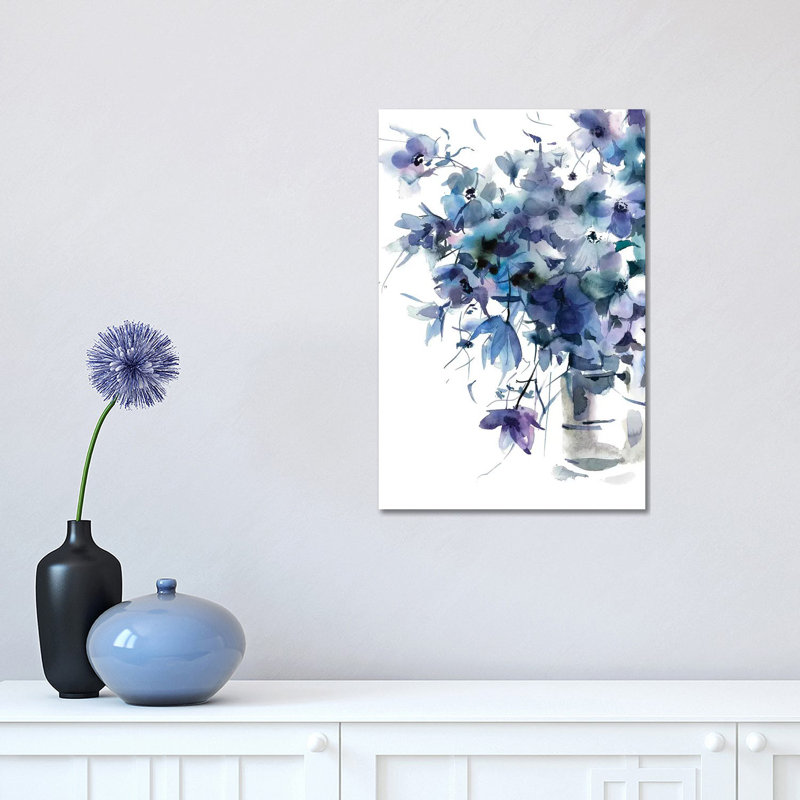 Slate Blue by Gosia Gregorczyk - Wrapped Canvas Painting, 30.48 cm H x 45.72 cm W