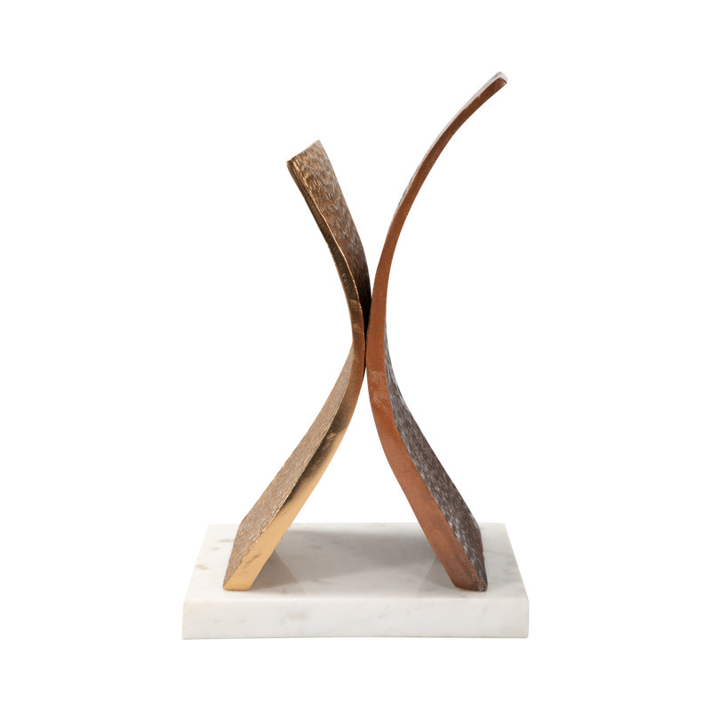 Dilcia Jennings or 16 po x statuaire - aluminium élégance sur base de marbre - sculpture moderne de décoration intérieure