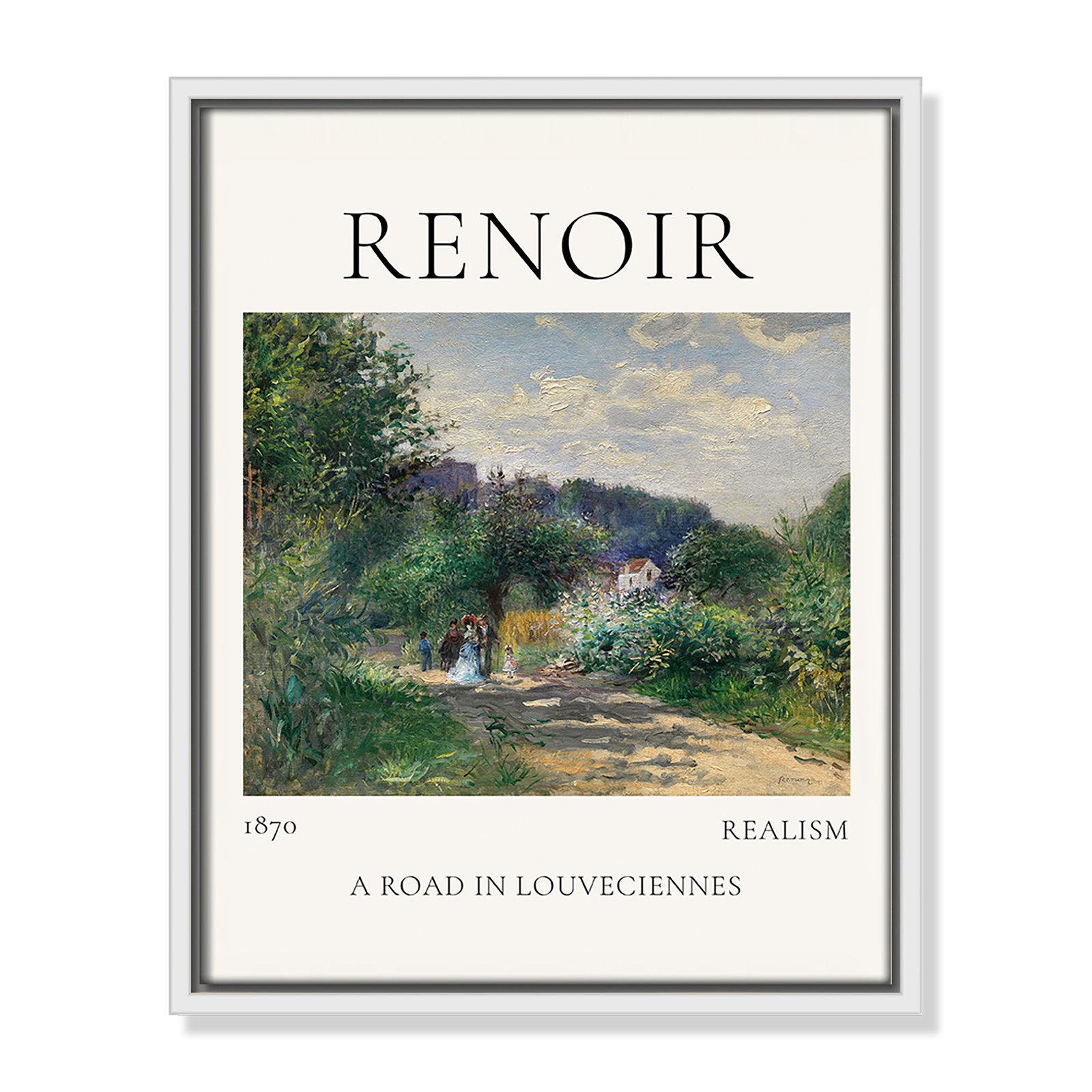 Rocchetto "A Road in Louveciennes" Print, White Floater Frame, No, 15.5" H x 12.5" W x 2" D