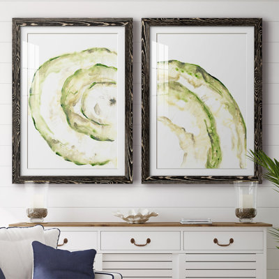 «Lichen Halo V», ensemble de 2 reproductions d'art sur toile encadrées