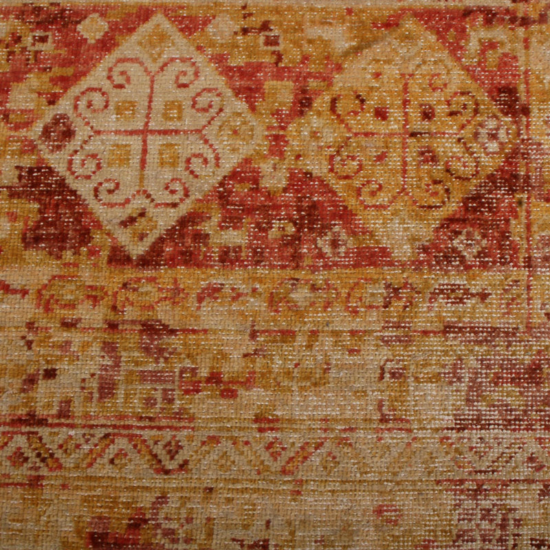 Rug & Kilim's Homage Geometric Beige Red And Gold Wool Custom Rug, Rectangle 10' x 14'