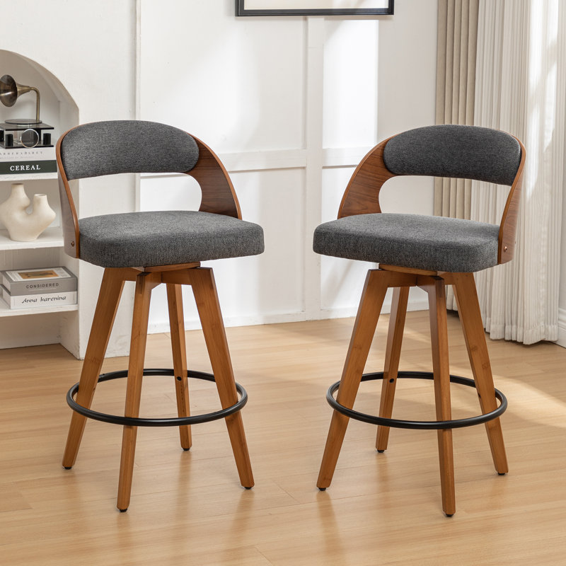 Cielito Swivel Bar Stool, Dark Grey, Bar Stool (76.2cm Seat Height)